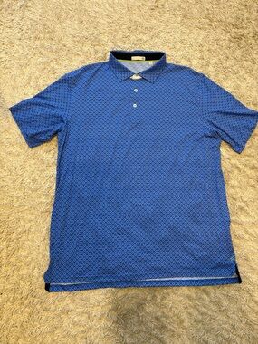 Classic Blue Patterned Polo Shirt